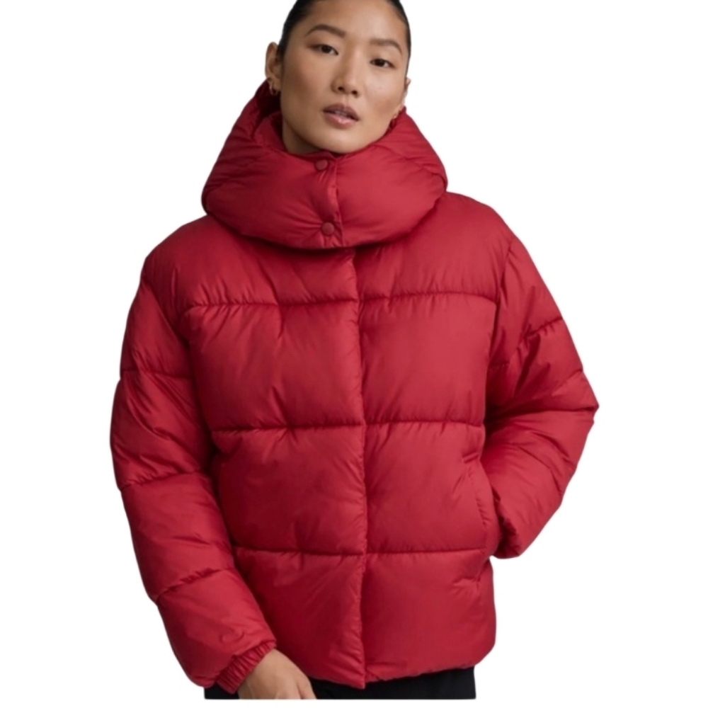 NWT NVLT Anthropologie Cire Wonder Puffer Vegan Jacket Scarlet Red XL
